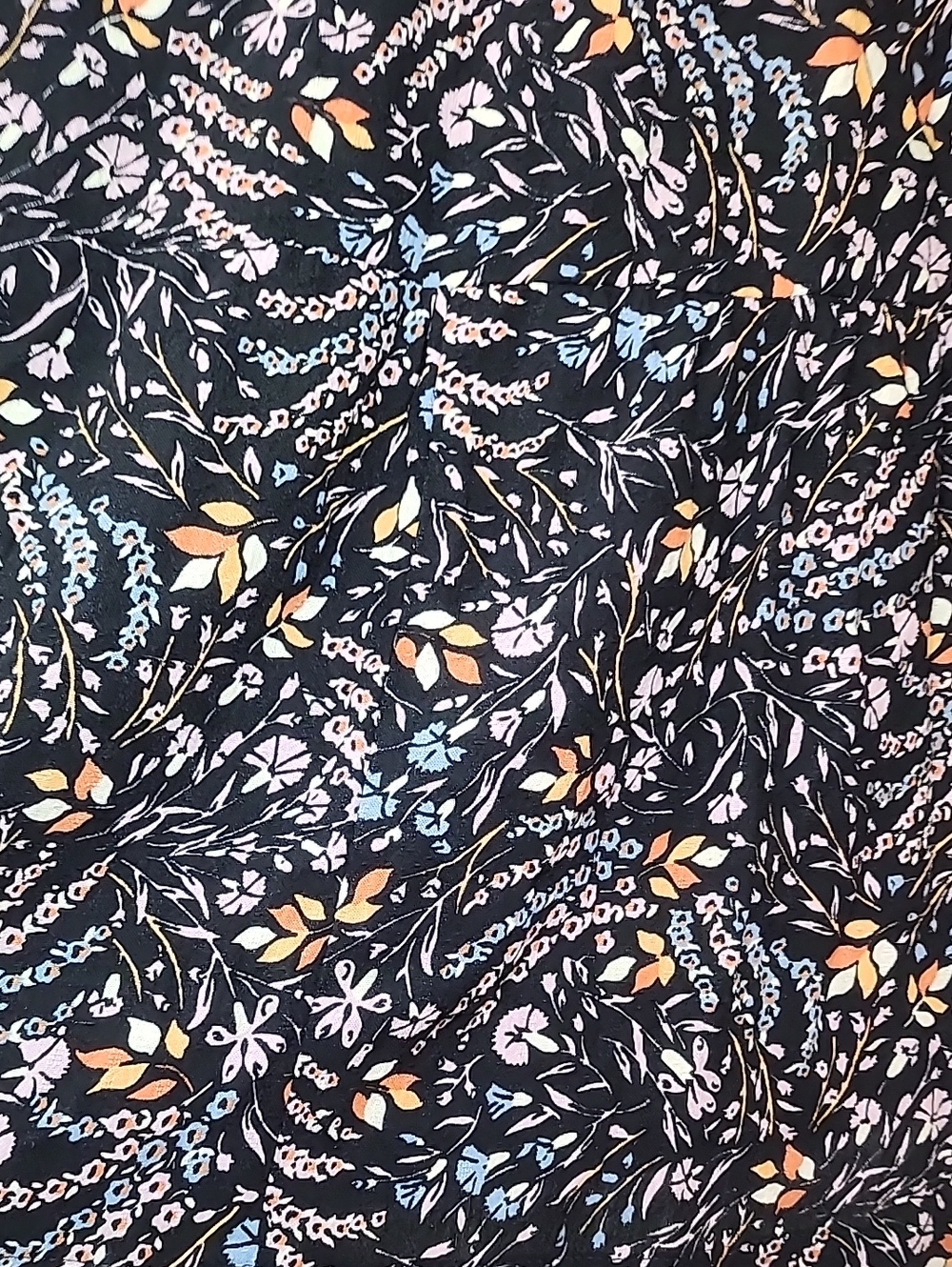 Maeve Anthropologie Black Floral Mini Dress Tiered Ruffle Womens Boho Western 2X - Picture 9 of 16